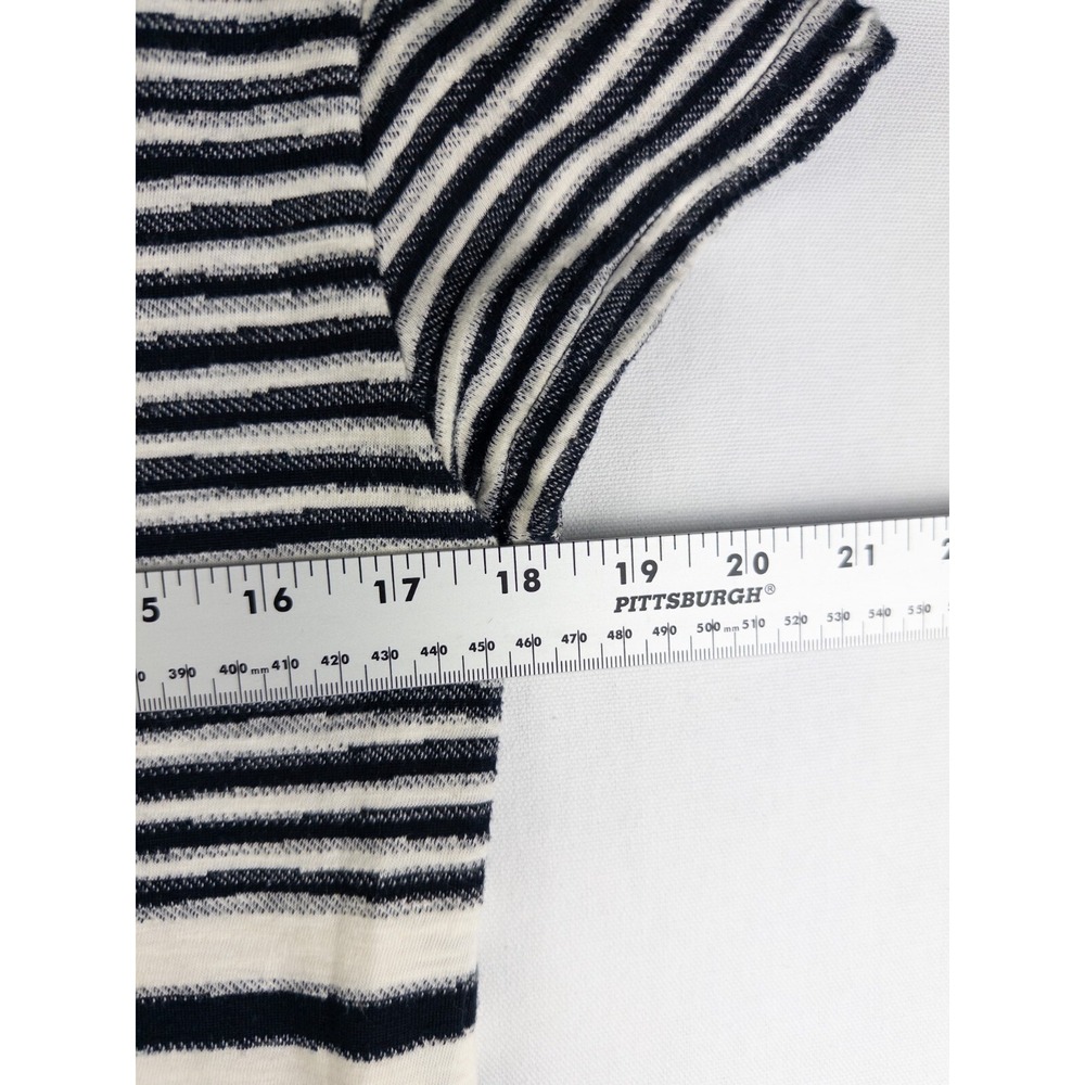 Maeve Anthropologie Dress‎ Womens M Striped Lined Midi Knee Shirt Black White - Picture 8 of 8
